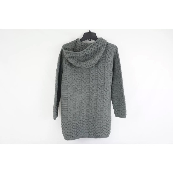 Aran Celtic knot zip up hooded sweater - Picture 5 of 6